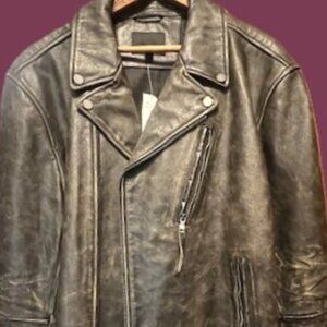Mens brand new Banana Republic genuine leather biker jacket